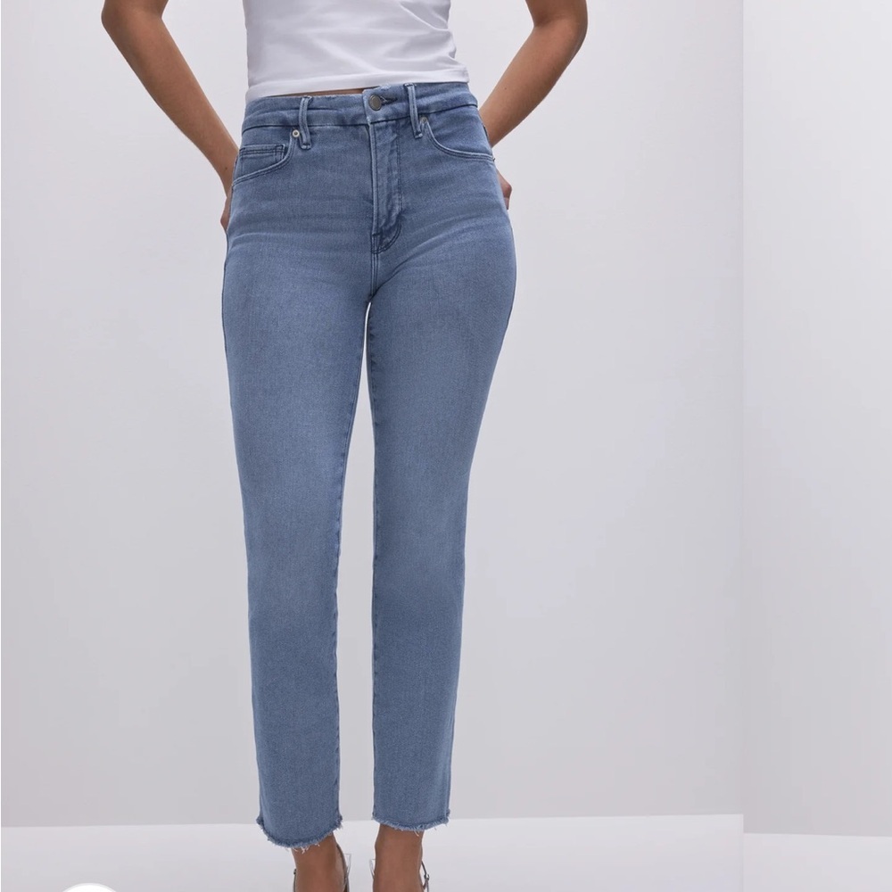 NWT Good American Split Pocket Straight Leg Jeans Size 6/28 - Picture 2 of 11